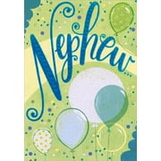 Designer Greetings Sparkling Balloons and Blue Foil Lettering Nephew Birthday Card