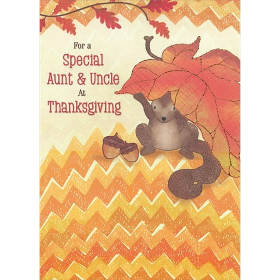 Happy Thanksgiving Aunt and Uncle Greeting Card w/Envelope