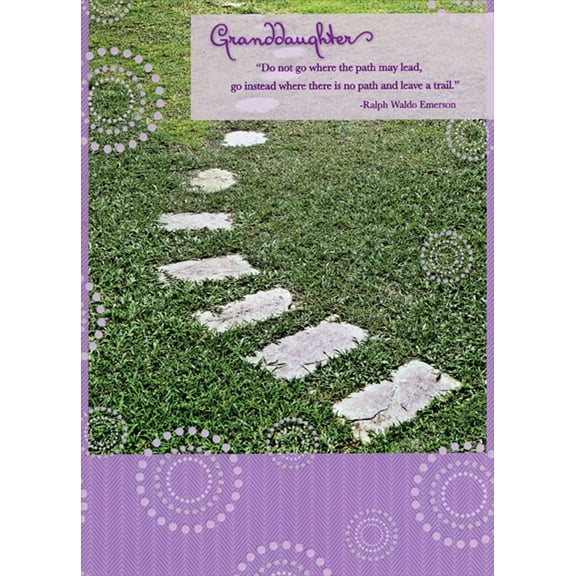 Designer Greetings Stepping Stones on Grass : Emerson Quote Graduation Congratulations Card for Granddaughter