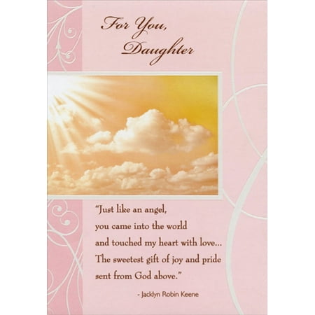 Designer Greetings Sunburst Above Clouds: Just Like an Angel Religious / Inspirational Birthday Card for Daughter