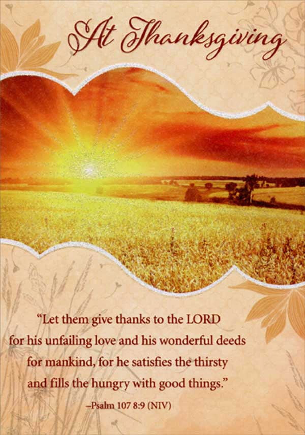 Designer Greetings Sunrise Across Golden Field Let Them Give Thanks