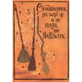 thumbnail image 1 of Designer Greetings Swept Up in Magic : 3 Brooms Juvenile Halloween Card for Granddaughter, 1 of 2