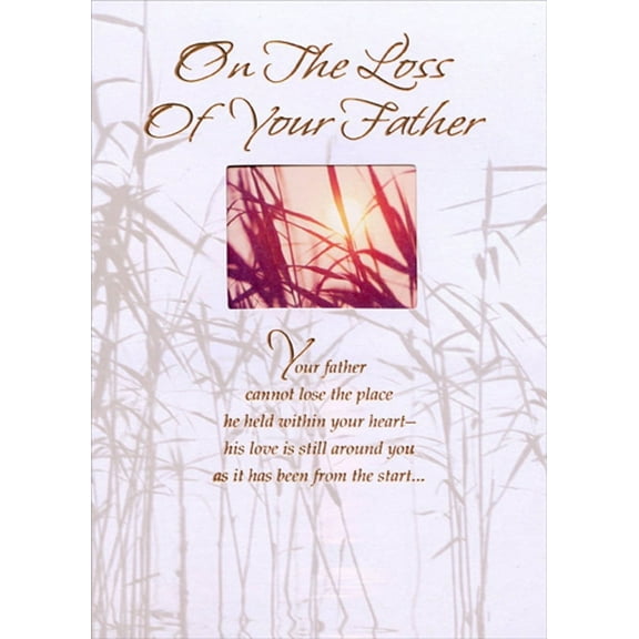 Designer Greetings Tall Reeds in Window Loss of Father Sympathy Card