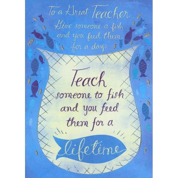 Designer Greetings Teach Someone to Fish Teacher Appreciation / Thank You Card