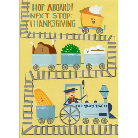 Designer Greetings The Gravy Train : Hop Aboard Juvenile Thanksgiving Card for Boy