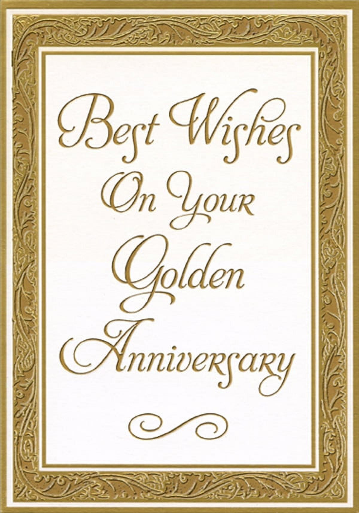 Designer Greetings Heavy Cardstock Gold Foil 50th Anniversary Greeting Card  - Walmart.com, image size:1200x1714