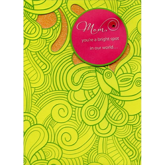 Designer Greetings Tip On Circle with Gem Handmade: Mom Designer Boutique Mother's Day Card