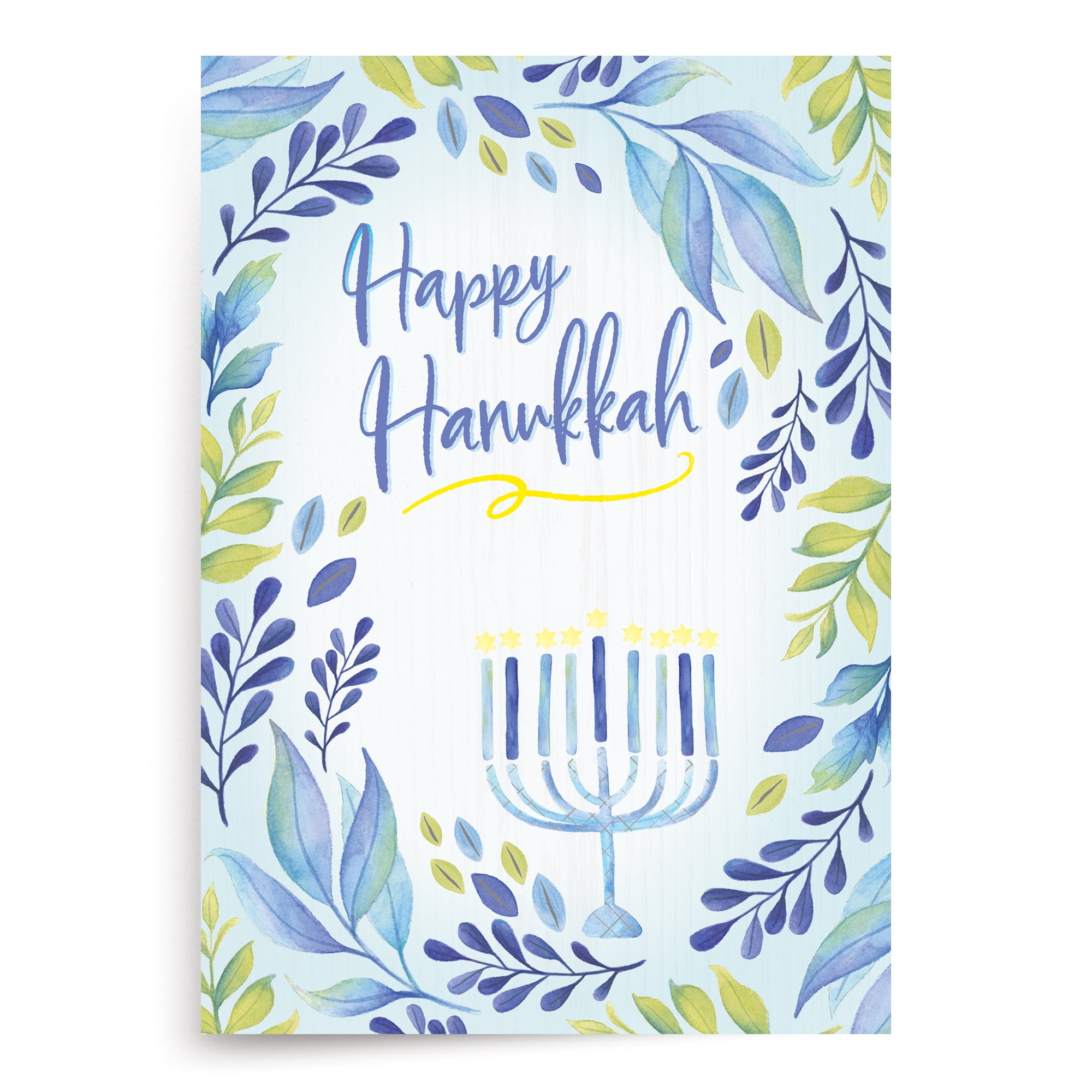 Designer Greetings, To Life! Boxed Hanukkah Cards, Happy Hanukkah Blue Menorah Design (Box of 15 Cards and Foil-Lined Envelopes)