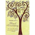thumbnail image 1 of Designer Greetings Tree with Swirling Branches and Heart Shaped Leaves Die Cut Religious Marriage: Wedding Anniversary Congratulations Card for Couple, 1 of 2