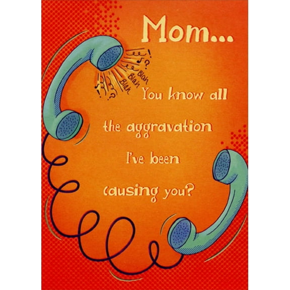 Designer Greetings Two Blue Phones Funny / Humorous Birthday Card for Mom