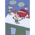 thumbnail image 1 of Designer Greetings Two Elves Comparing the Measurements of a Chimney to Santa's Waist Humorous / Funny Christmas Card with Sliding Panel, 1 of 2