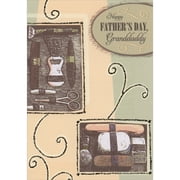 Designer Greetings Two Rectangular Areas with Shaving and Grooming Tools Fathers Day Card for Granddaddy