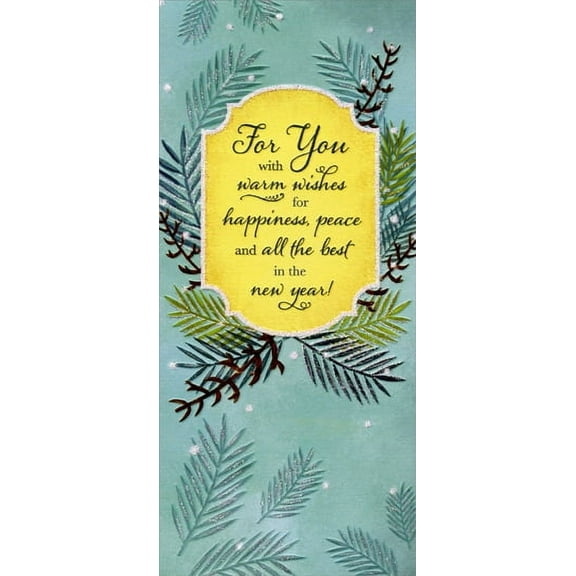 Designer Greetings Warm Wishes Branches on Blue - Package of 8 Christmas Money / Gift Card Holders