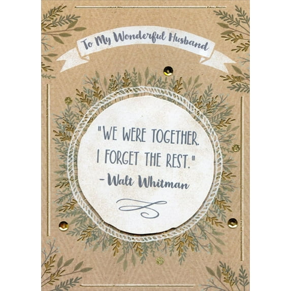 Designer Greetings We Were Together: Tip On Quote, Foil and Sequins Hand Decorated Premium Father's Day Card for Husband