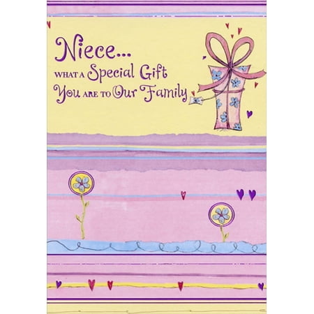 Designer Greetings What a Special Gift: Pink Foil Hearts Niece Birthday Card