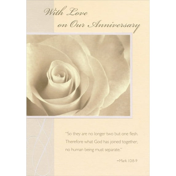 Designer Greetings White Flower: No Longer Two Religious Our Wedding Anniversary Congratulations Card