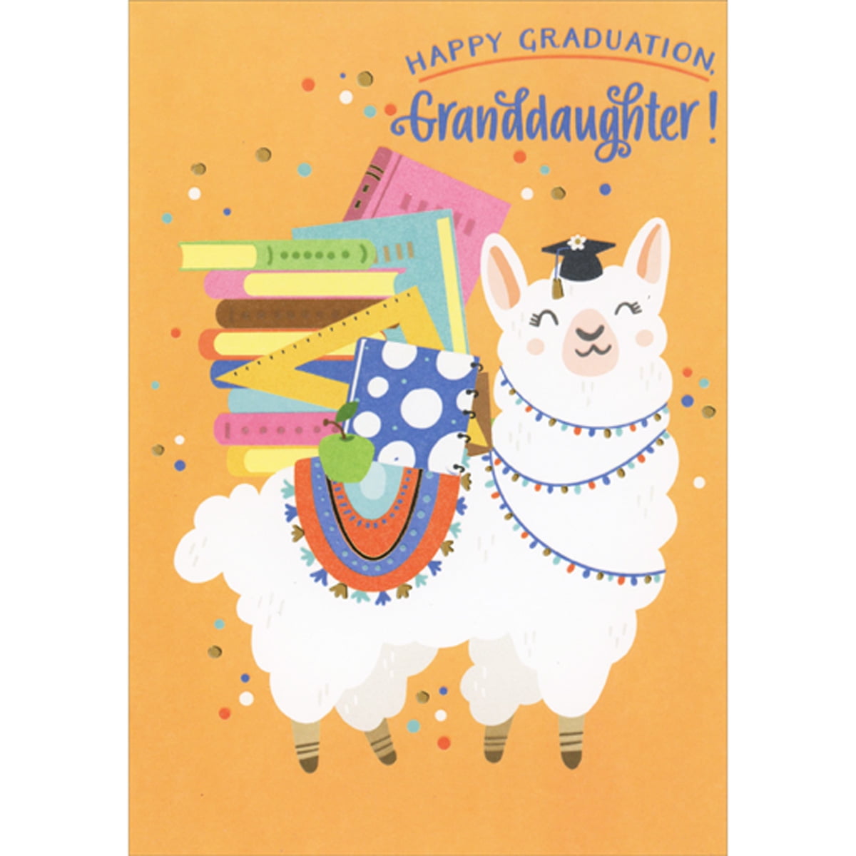 Designer Greetings White Llama Wearing Grad Cap Carrying School ...