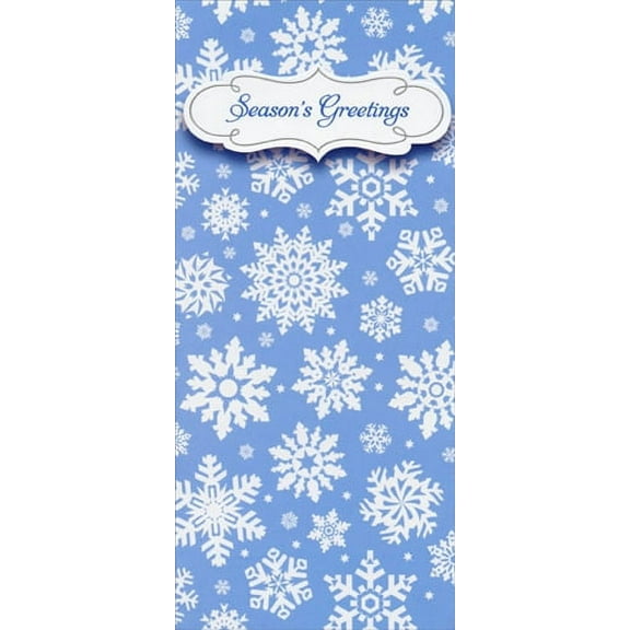 Designer Greetings White Snowflakes on Blue 8 Christmas Money & Gift Card Holders