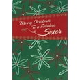 thumbnail image 1 of Designer Greetings White and Red Flowers on Dark Green African American Christmas Card for Sister, 1 of 2