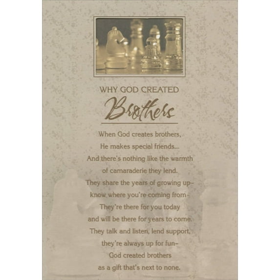 Designer Greetings Why God Created Brothers Religious Birthday Card for Brother