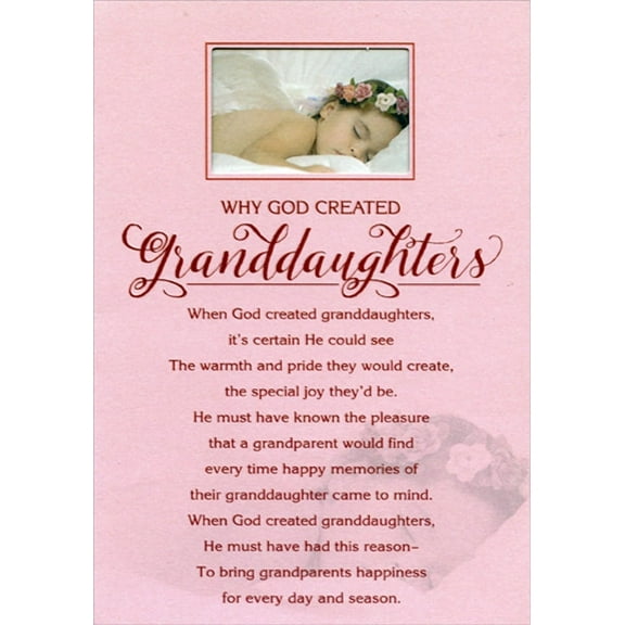 Designer Greetings Why God Created Granddaughters Religious Birthday Card for Granddaughter