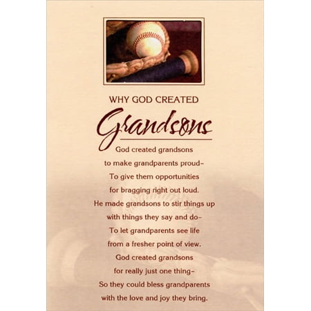 Designer Greetings Why God Created Grandsons Religious Grandson Birthday Card
