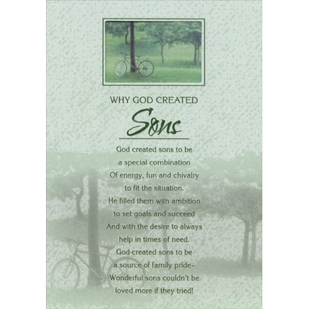 Designer Greetings Why God Created Sons Religious Birthday Card for Son