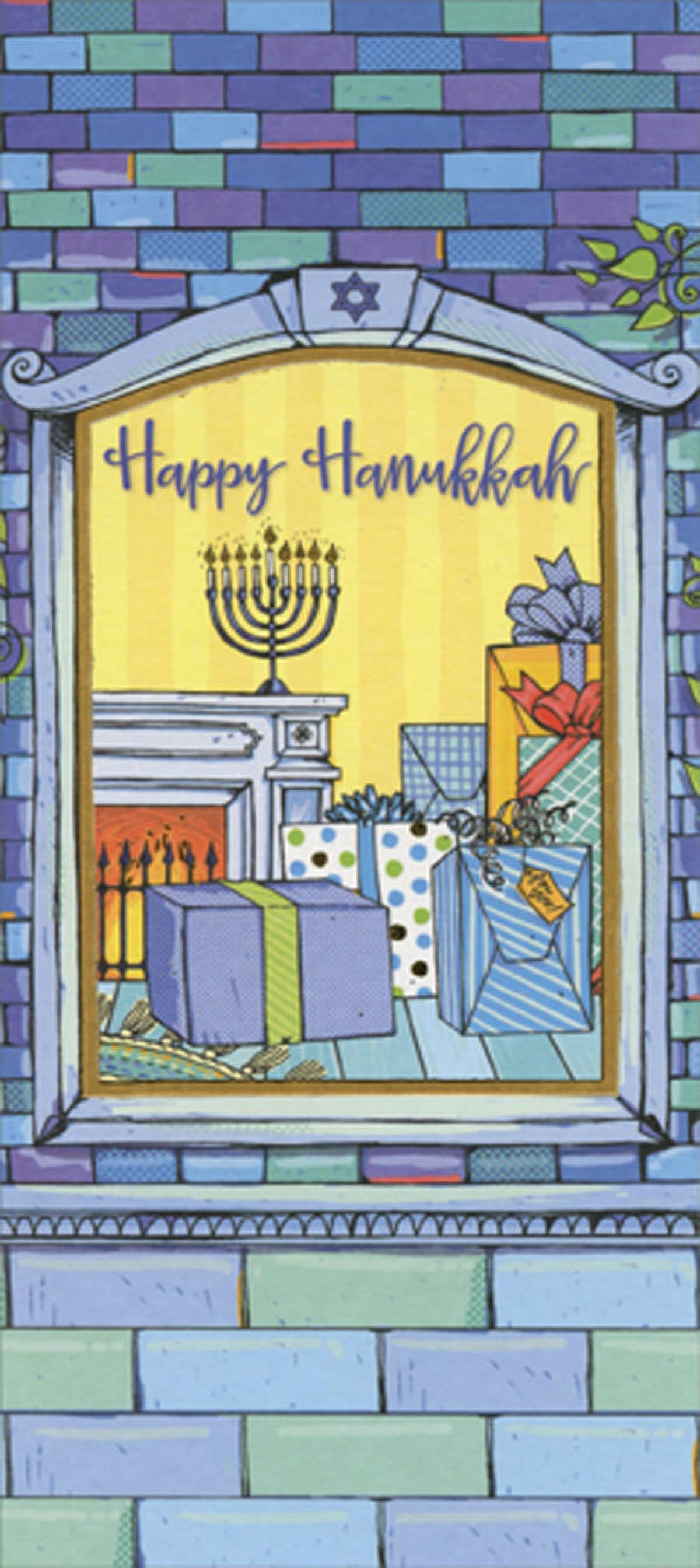 Designer Greetings Window and Colorful Bricks Package of 8 Hanukkah Money / Gift Card Holders