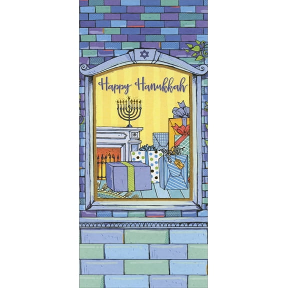 Designer Greetings Window and Colorful Bricks Package of 8 Hanukkah Money / Gift Card Holders