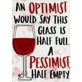 thumbnail image 1 of Designer Greetings Wine Glass : Optimist and Pessimist Funny / Humorous Birthday Card, 1 of 2