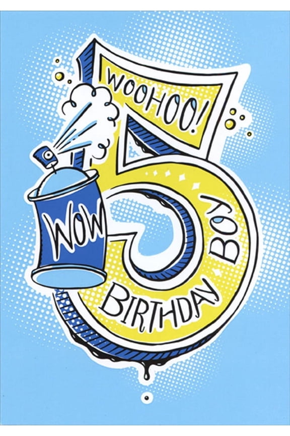 Designer Greetings Wow Spray Paint Age 5 / 5th Birthday Card for Boy