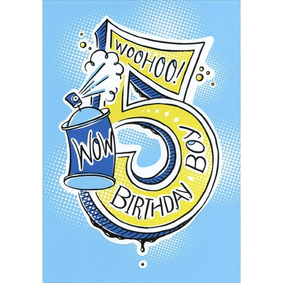 Designer Greetings Wow Spray Paint Age 5 / 5th Birthday Card for Boy