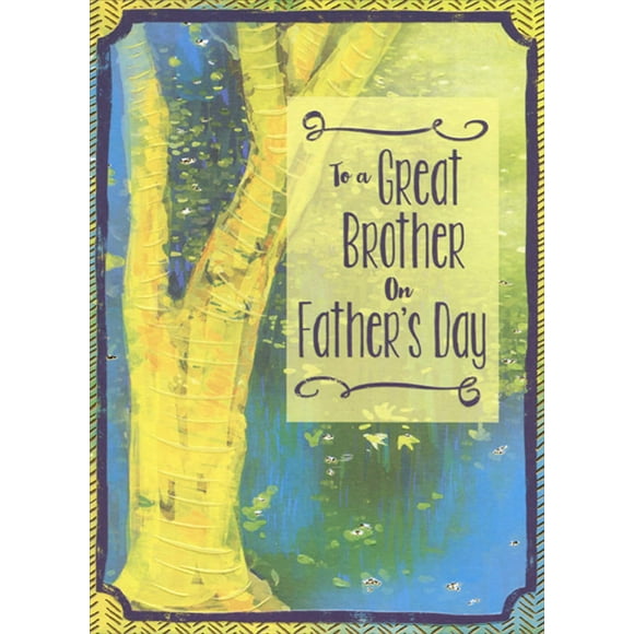 Designer Greetings Yellow Tree with Gold Foil Border Father's Day Card for Brother