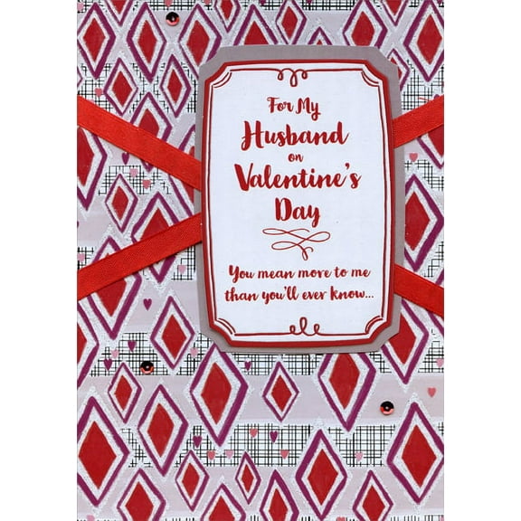 Designer Greetings You Mean More To Me Hand Decorated: Husband Premium Keepsake Valentine's Day Card