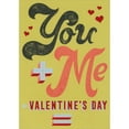 thumbnail image 1 of Designer Greetings You Plus Me: Large Letters and Small Foil Hearts on Yellow 3D Pop Up Funny / Humorous Risque Valentine's Day Card, 1 of 2