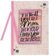 thumbnail image 1 of Designer Greetings You are the World 3D Die Cut Pink Banner Over Glitter Floral Patterns, Sequins and Pink Ribbon Hand Decorated Mother's Day Card for Someone Special, 1 of 2