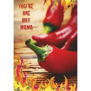 Designer Greetings Youre One Hot Mama Photo of Red Hot Peppers and Foil Flames Funny / Humorous Mothers Day Card