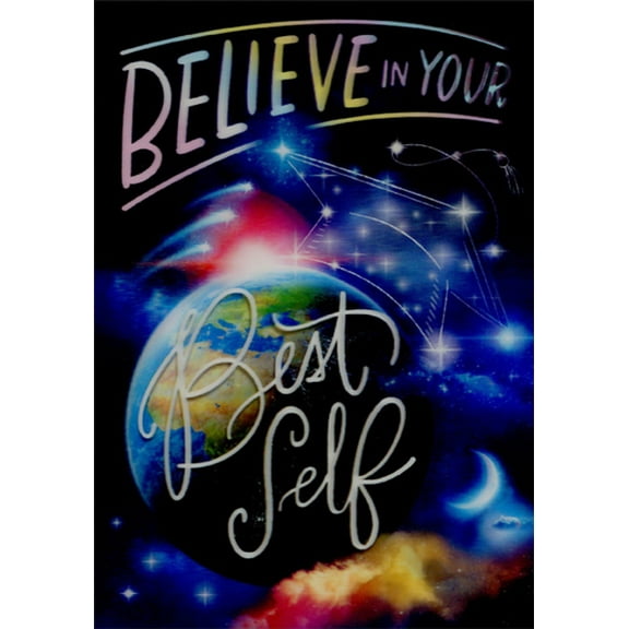 Designer Greetings Your Best Self : Earth and Galaxy 3D Lenticular Motion Graduation Congratulations Card