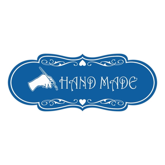 Designer Hand Made Sign (Blue) - Small