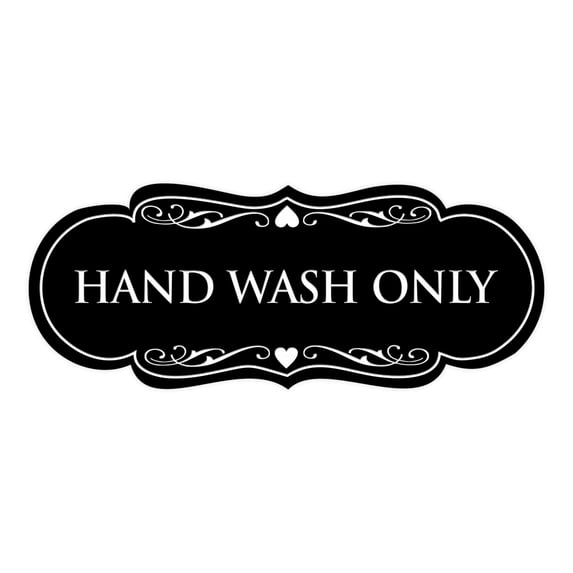 Designer Hand Wash Only Sign(Black) - Large