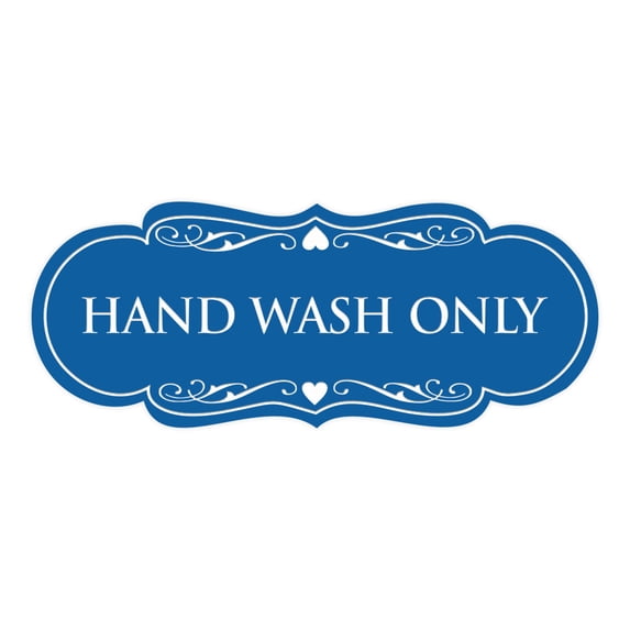 Designer Hand Wash Only Sign(Blue) - Large