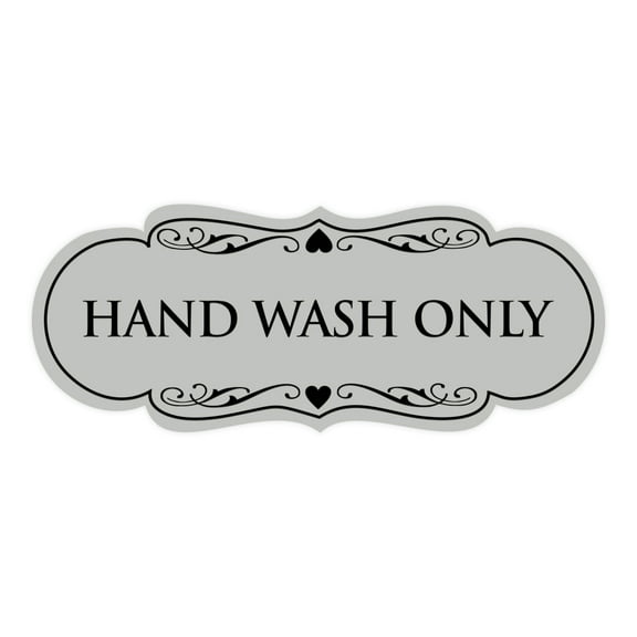 Designer Hand Wash Only Sign(Lt Gray) - Large