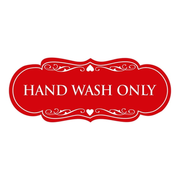 Designer Hand Wash Only Sign(Red) - Large
