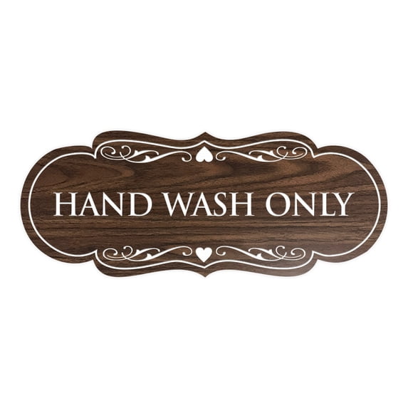 Designer Hand Wash Only Sign(Walnut) - Small
