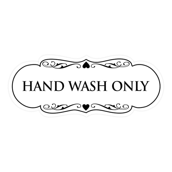 Designer Hand Wash Only Sign(White) - Small