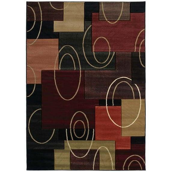 Designer Home Angles Area Rug 510-20576 Cha Cha Onyx Geometric Squares 2' 7" x 7' 4" Rectangle