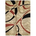 thumbnail image 1 of Designer Home Angles Area Rug 510-21390 La-Chic Cream Swirls Wavy Lines 1' 10" x 3' Rectangle, 1 of 1
