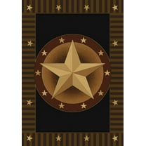 Designer Home Angles Area Rug 510-26776 Austin Onyx Texas Stars 1' 10" x 3' Rectangle