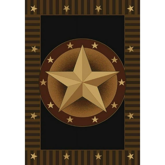 Designer Home Angles Area Rug 510-26776 Austin Onyx Texas Stars 1' 10" x 3' Rectangle