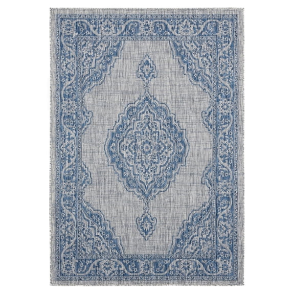 Designer Home Brooklyn Indoor/Outdoor Area Rug 3900 10260 Sant Andrea Blue 5' 2" x 7' 6" Rectangle